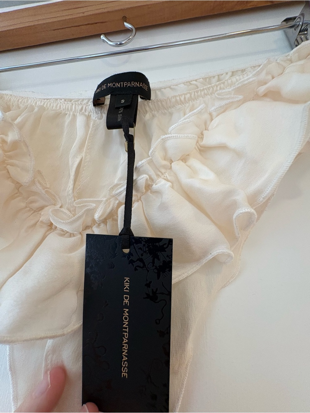 Kiki De Montparnasse Ruffled Cream peak-a-boo panties, NWT, size small - Picture 4 of 5